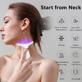 LED Neck & Face Beauty Massager – Skin Tightening Anti-Wrinkle Device | Jawline Lifting & Double Chin Remover