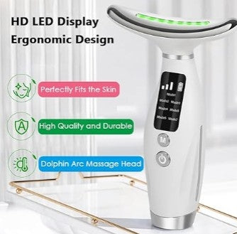 LED Neck & Face Beauty Massager – Skin Tightening Anti-Wrinkle Device | Jawline Lifting & Double Chin Remover